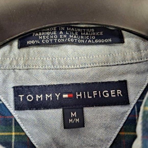 Tommy Hilfiger Plaid Shirt with Embroidered Logo 100% Cotton‎ - Picture 3 of 3